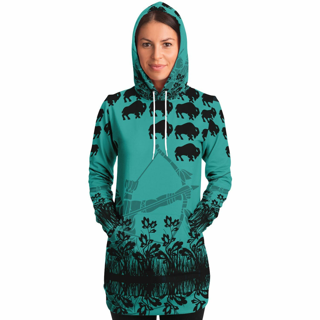 $NiieihiiNookei Fashion Longline Hoodie - AOP