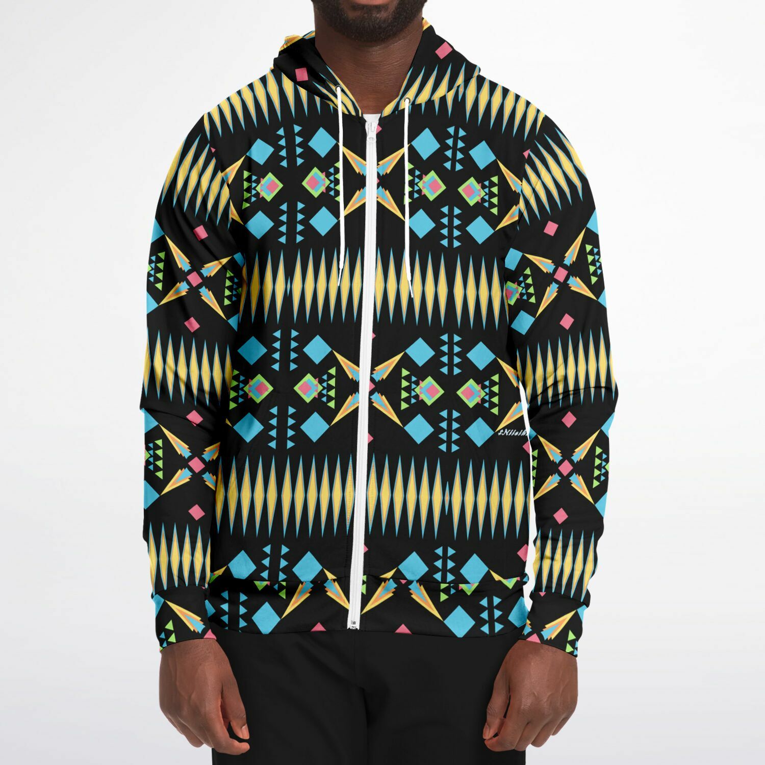 $NiieihiiNookei Athletic Zip-Up Hoodie - AOP