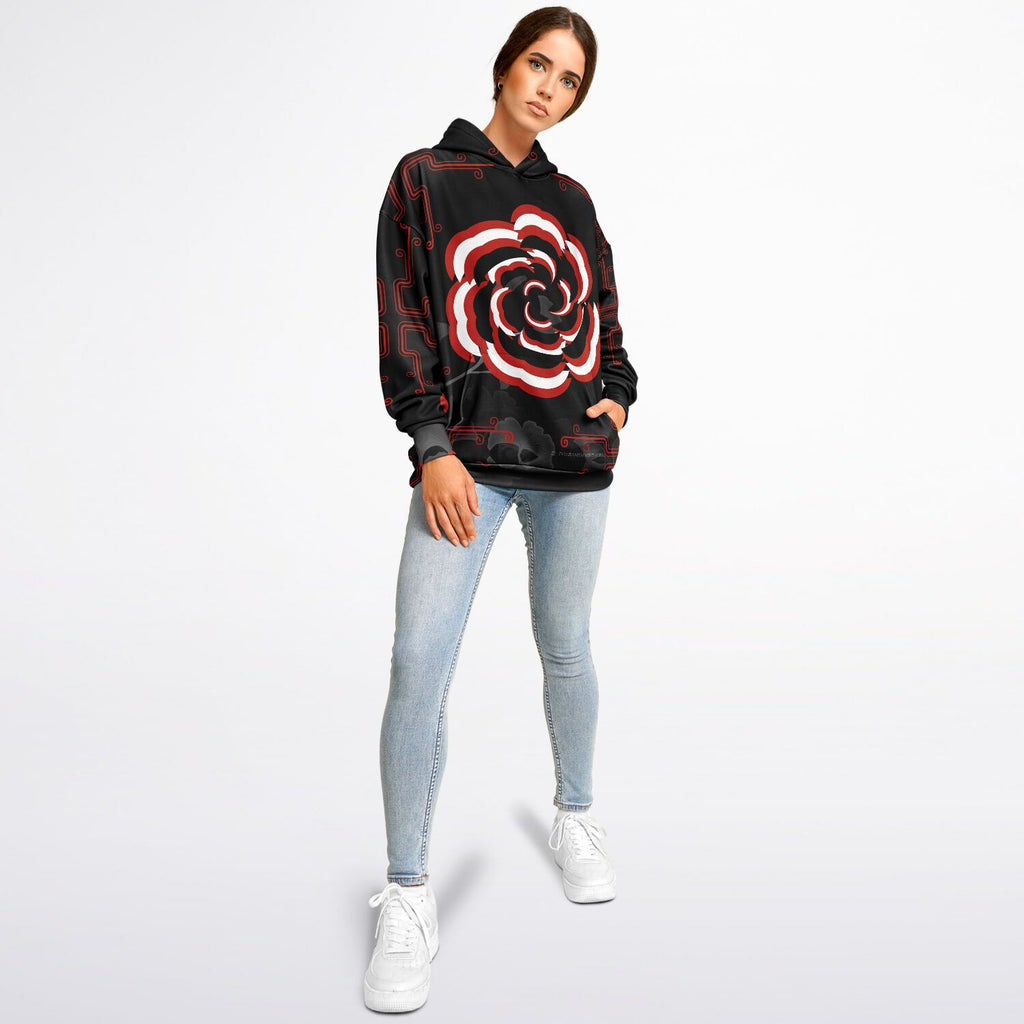 $NiieihiiNookeii Rose Heavyweight Oversized Hoodie - AOP