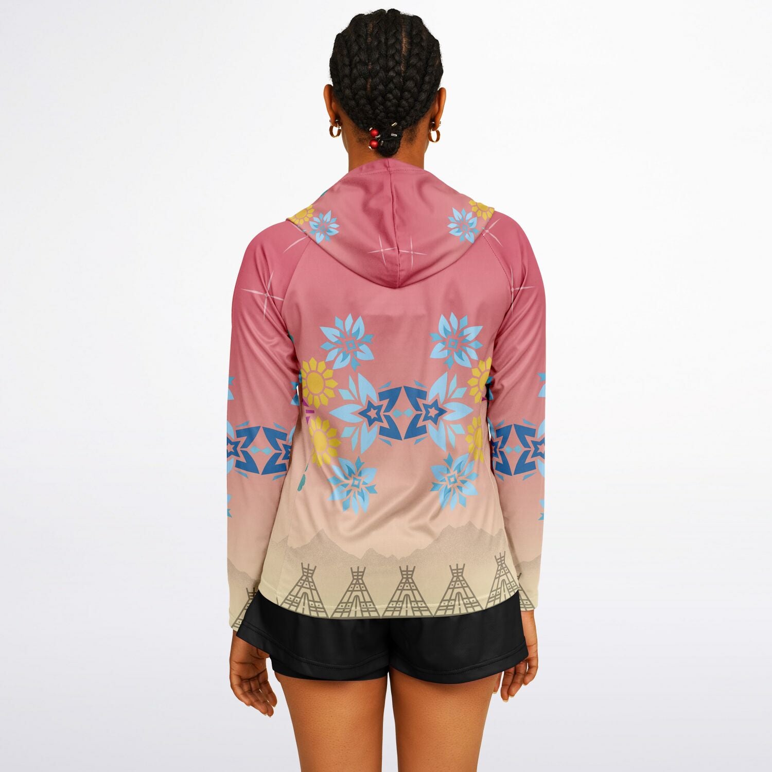 $NiieihiiNookei Women's Long Sleeve Hooded Performance Shirt - AOP