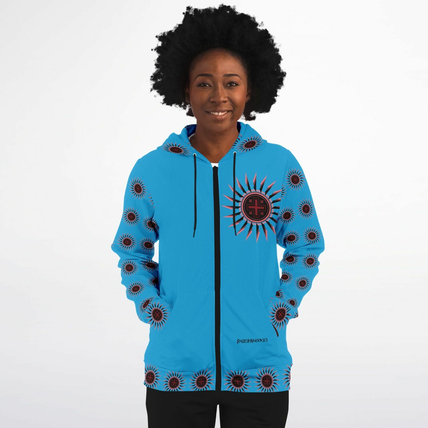 $NiieihiiNookei Athletic Zip-Up Hoodie - AOP