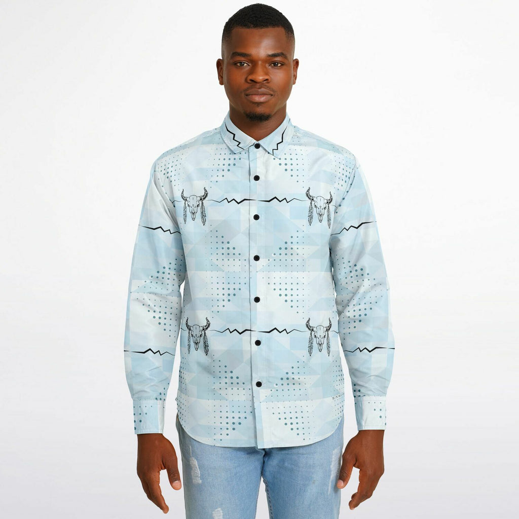 $NiieihiiNookei Long Sleeve Button Down Shirt - AOP