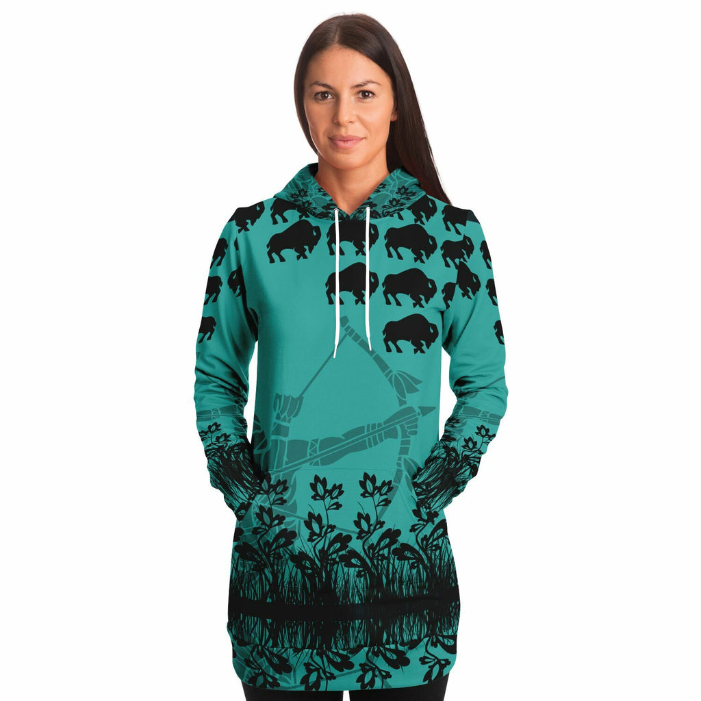 $NiieihiiNookei Fashion Longline Hoodie - AOP