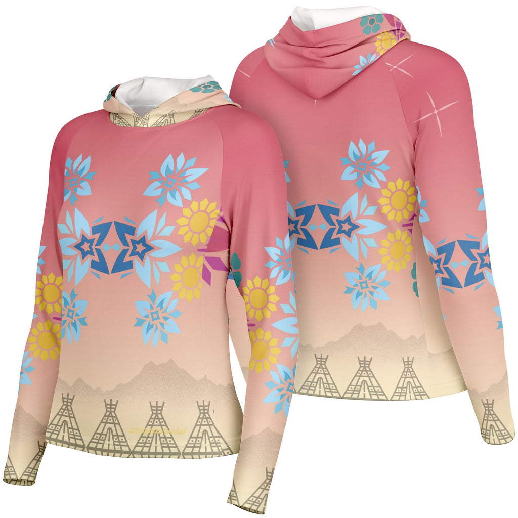 $NiieihiiNookei Women's Long Sleeve Hooded Performance Shirt - AOP