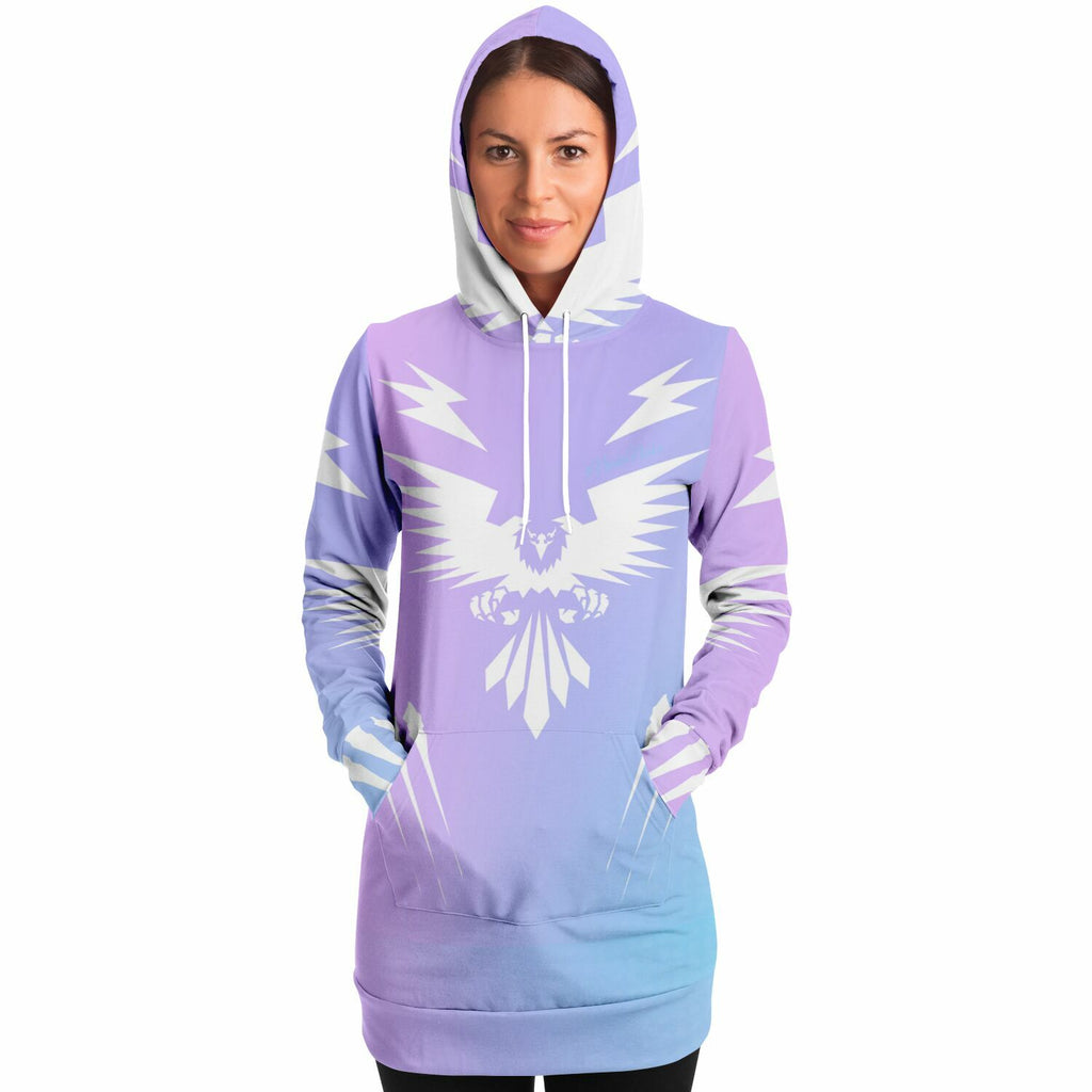$NiieihiiNookei design Fashion Longline Hoodie - AOP