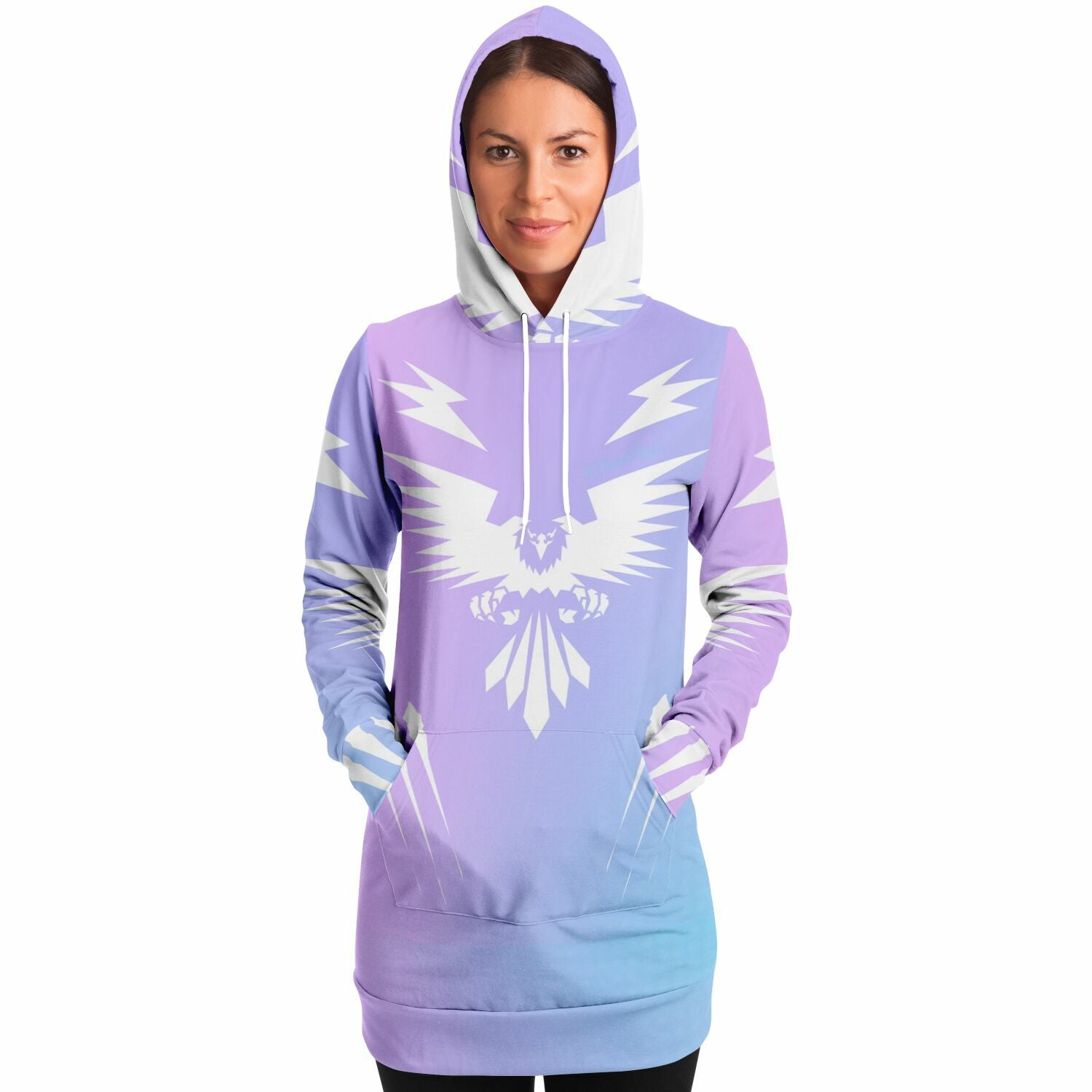 $NiieihiiNookei design Fashion Longline Hoodie - AOP