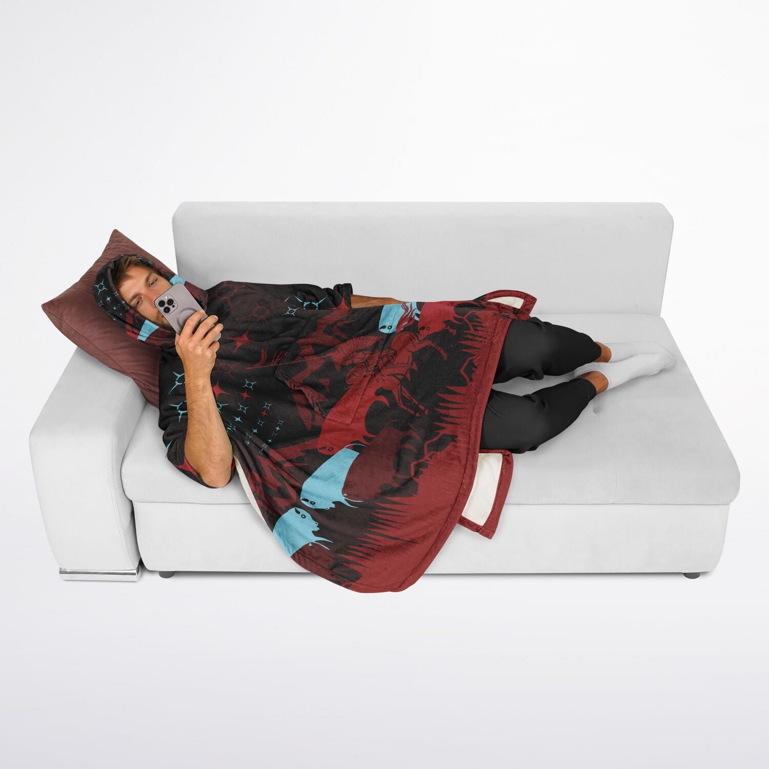 $NiieihiiNookei Flannel Blanket Poncho - AOP