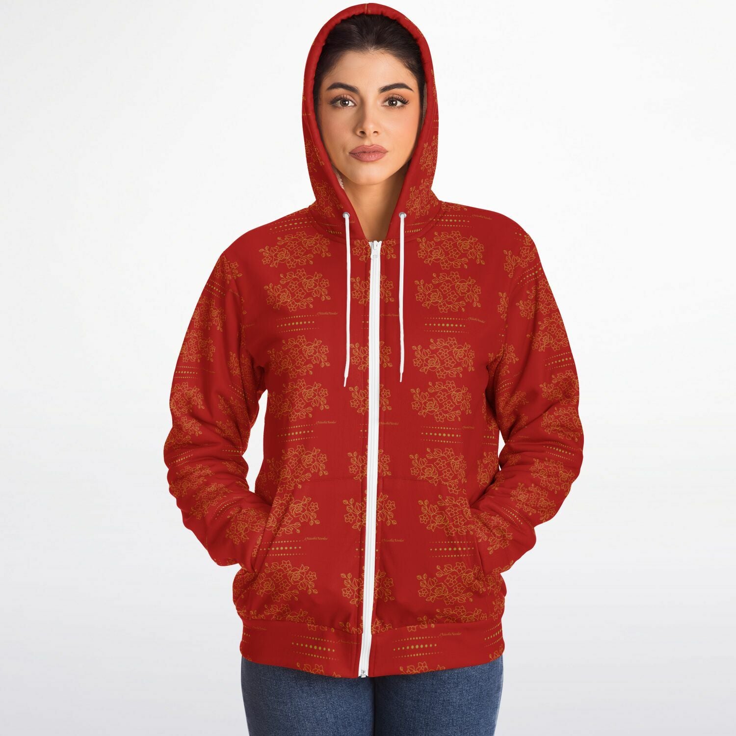 Microfleece Zip hoodie design by$NiieihiiNookei - AOP