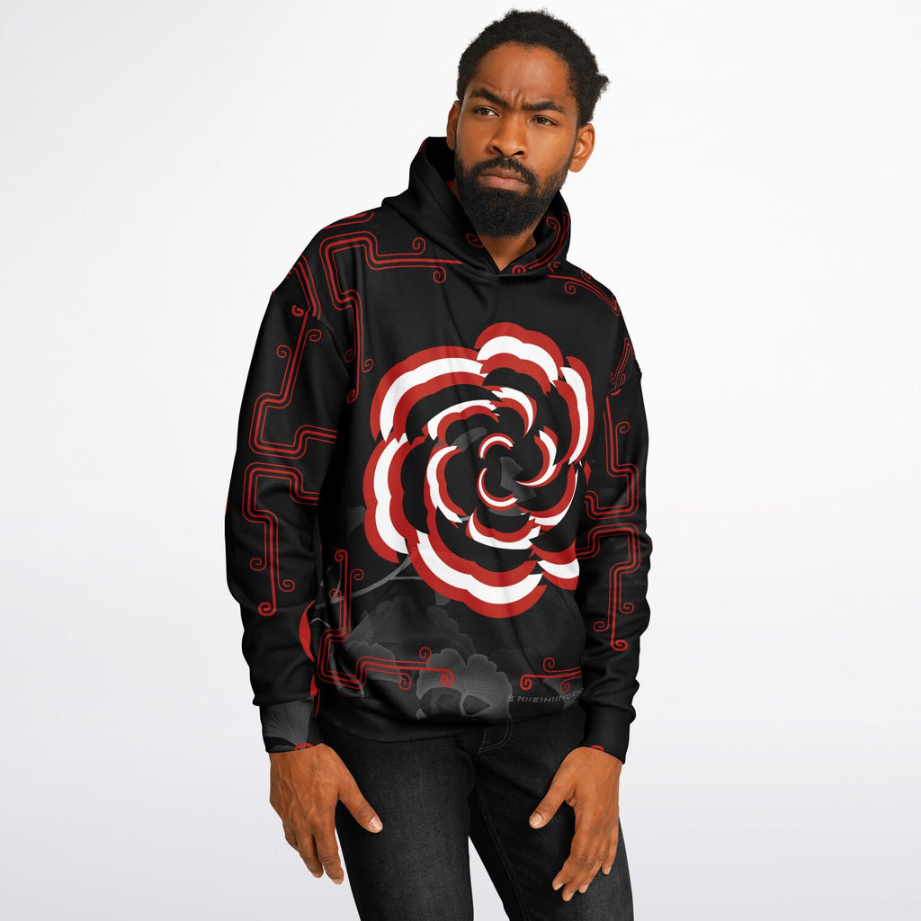 $NiieihiiNookeii Rose Heavyweight Oversized Hoodie - AOP