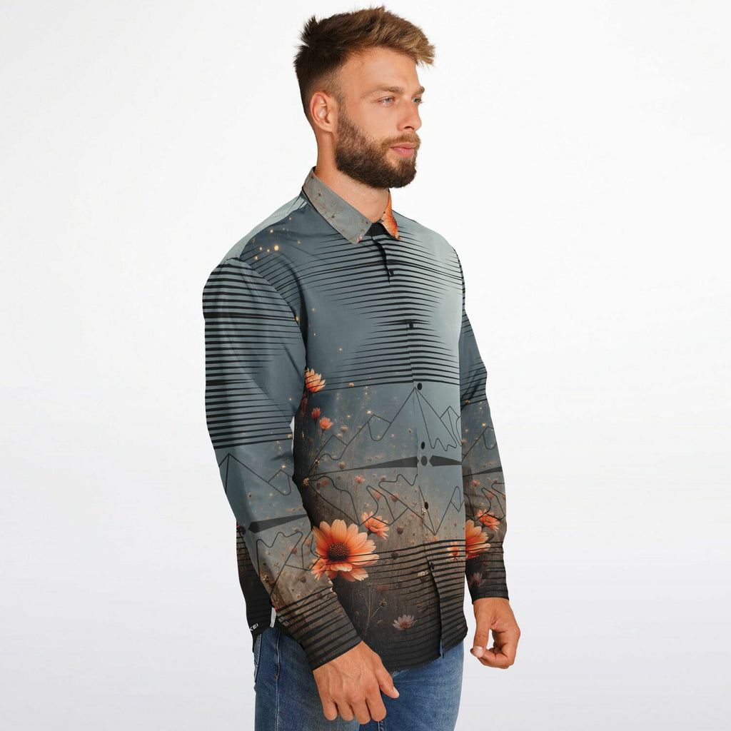 $NiieihiiNookei Long Sleeve Button Down Shirt - AOP