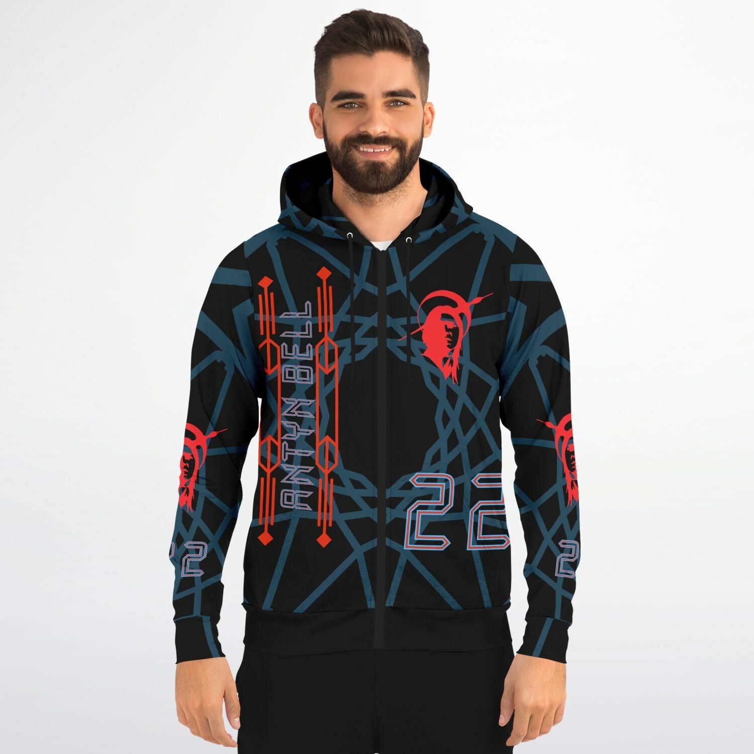 $NiieihiiNookei Athletic Zip-Up Hoodie - AOP