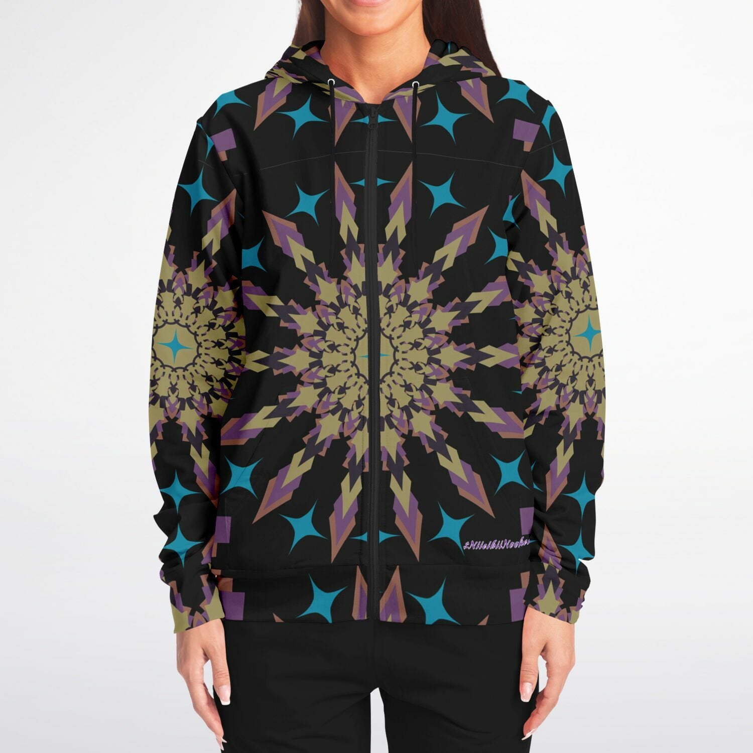 $NiieihiiNookei Athletic Zip-Up Hoodie - AOP