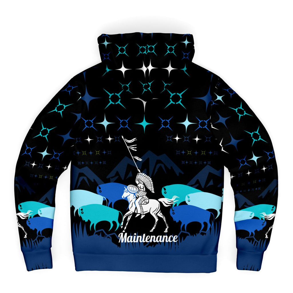 $NiieihiiNookei CUSTOM Shoshone Rose Microfleece Ziphoodie - AOP