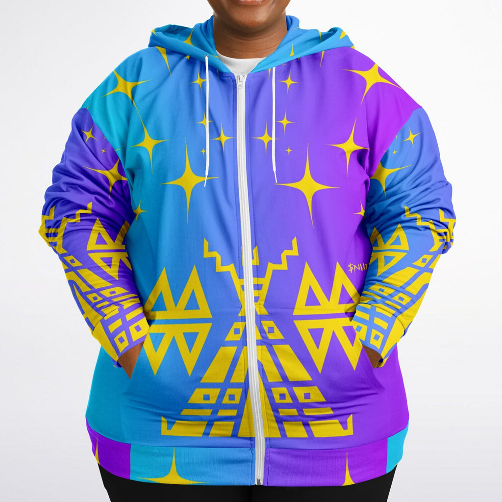 $NiieihiiNookei Fashion Plus-size Ziphoodie - AOP