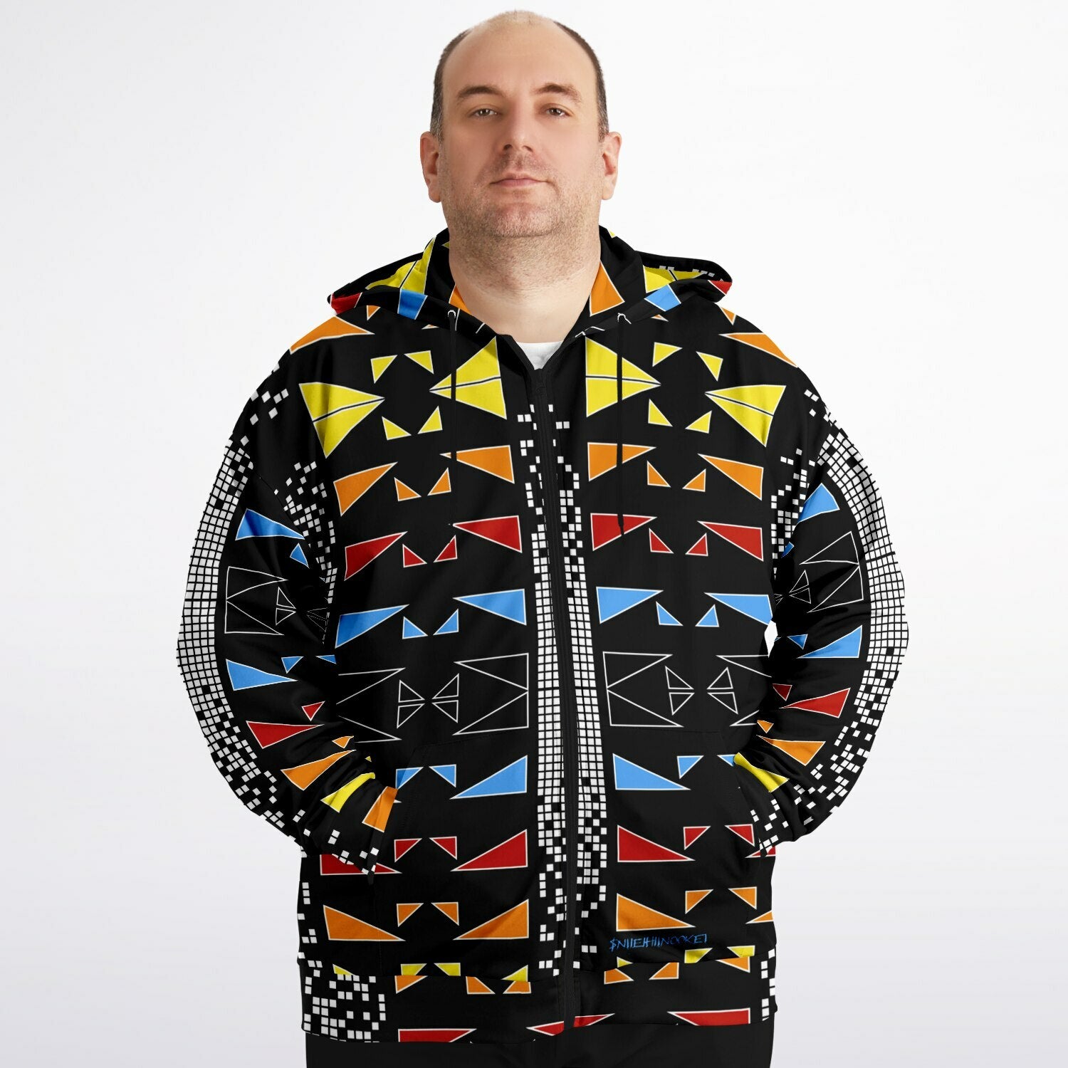 $NiieihiiNookei Fashion Plus-size Ziphoodie - AOP