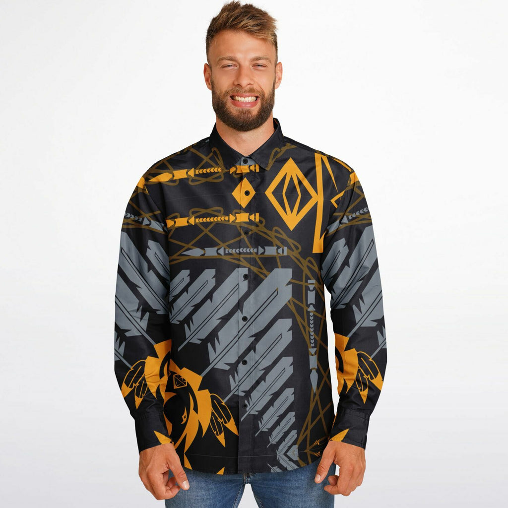 $NiieihiiNookei Long Sleeve Button Down Shirt - AOP