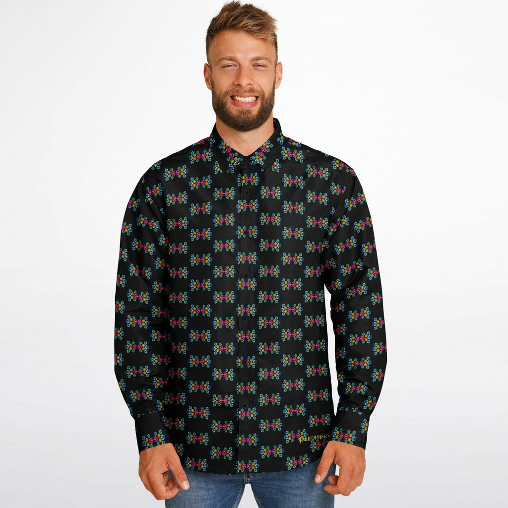 $NiieihiiNookei Long Sleeve Button Down Shirt - AOP