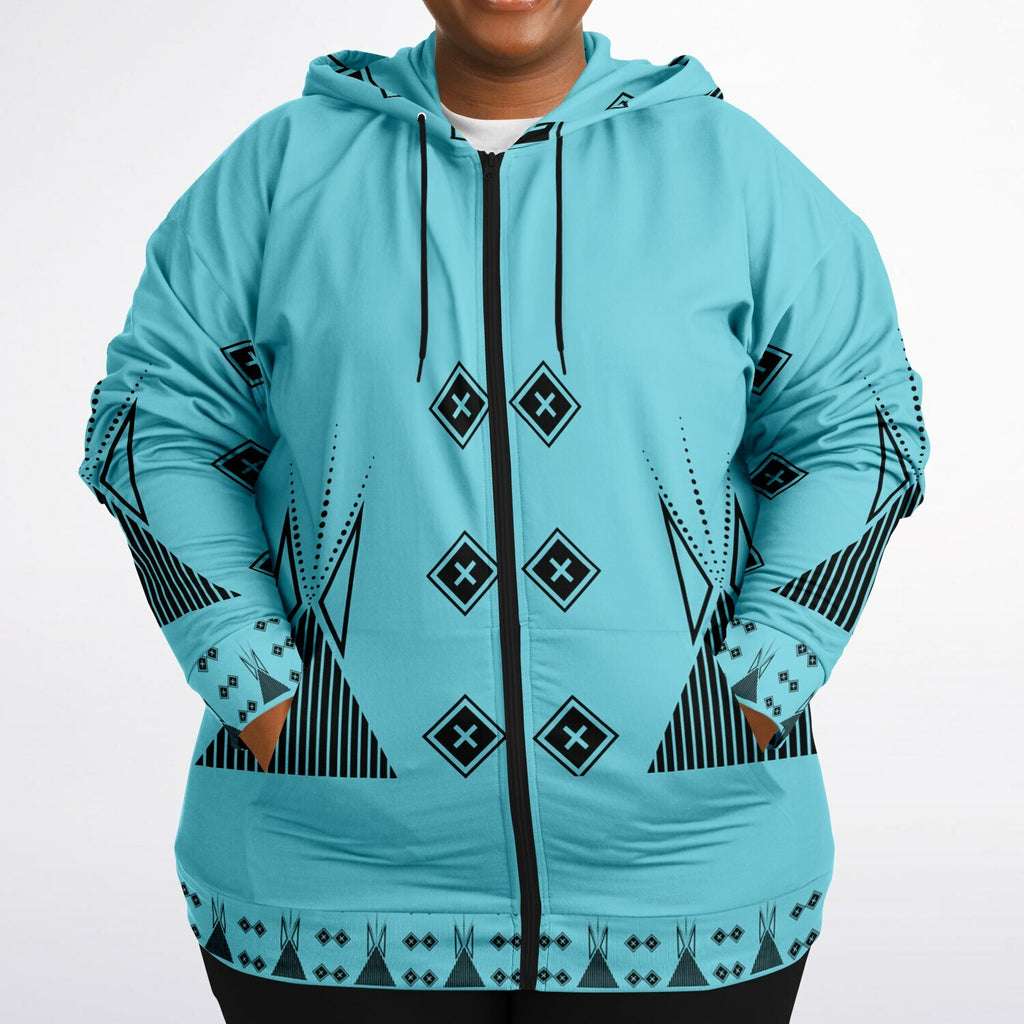 $NiieihiiNookei Fashion Plus-size Ziphoodie - AOP