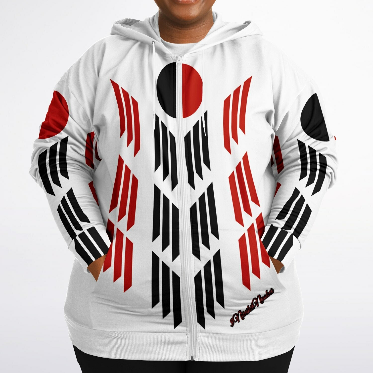 $NniieihiiNookei Arapaho Flag Athletic Plus-size Ziphoodie - AOP