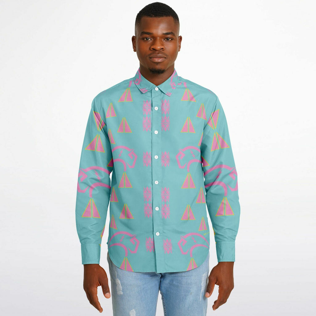 $NiieihiiNookei Long Sleeve Button Down Shirt - AOP
