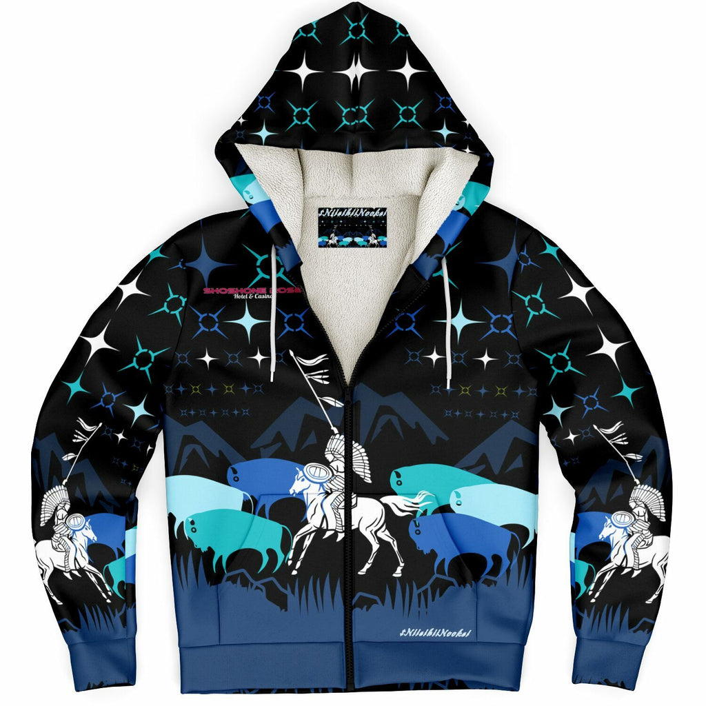 $NiieihiiNookei CUSTOM Shoshone Rose Microfleece Ziphoodie - AOP