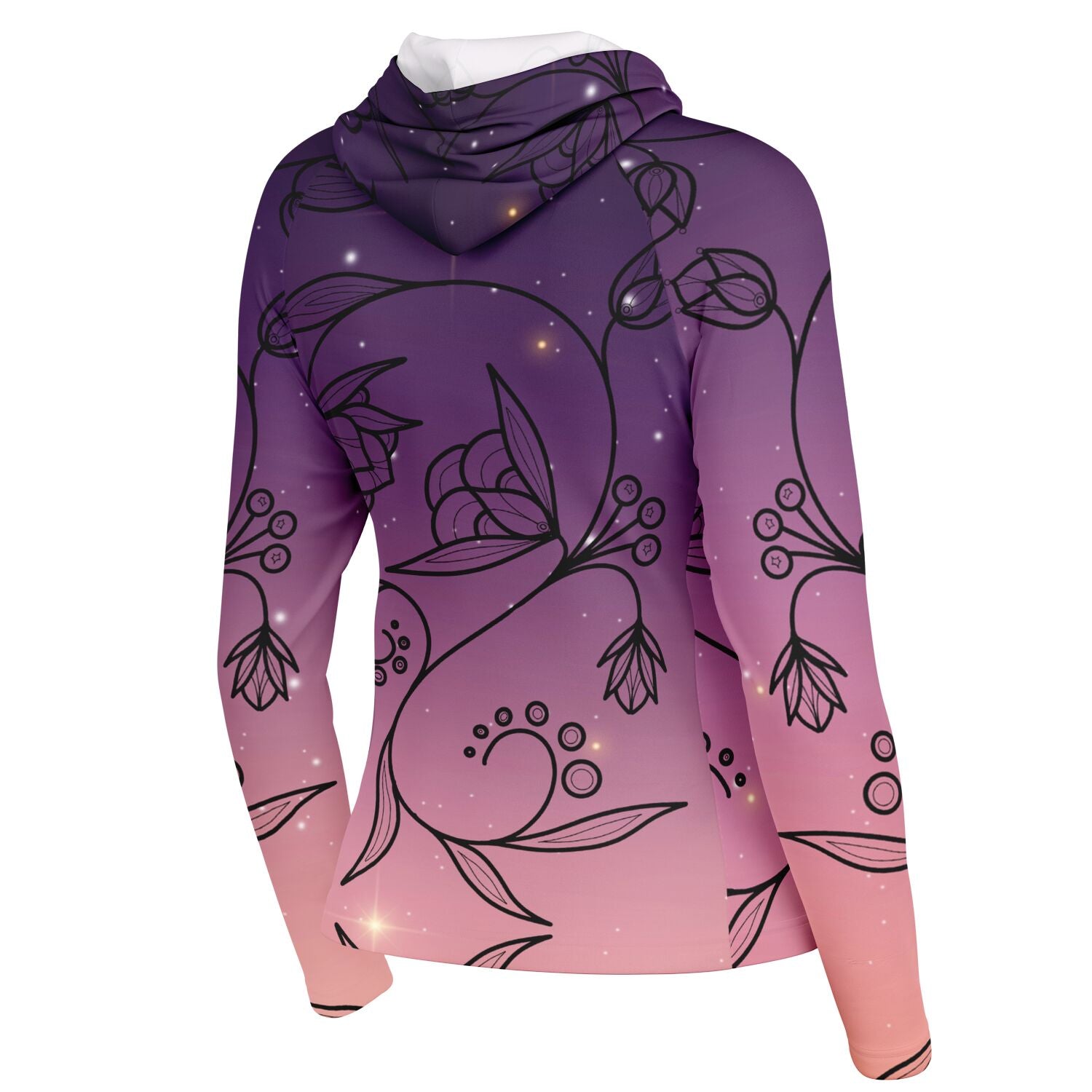 $NiieihiiNookei Floral Sunset Women's Long Sleeve Hooded Performance Shirt - AOP