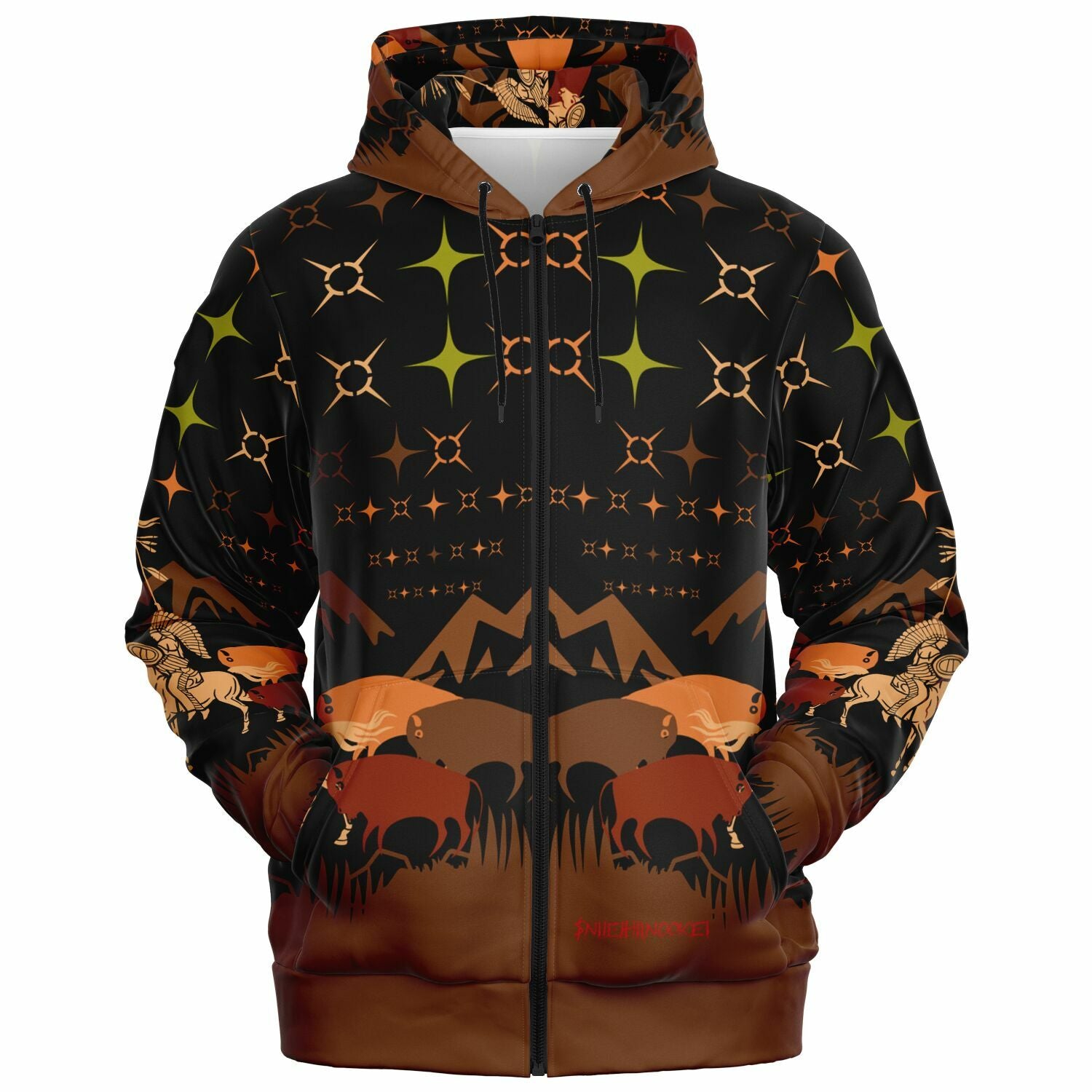 $NiieihiiNookei Athletic Zip-Up Hoodie - AOP