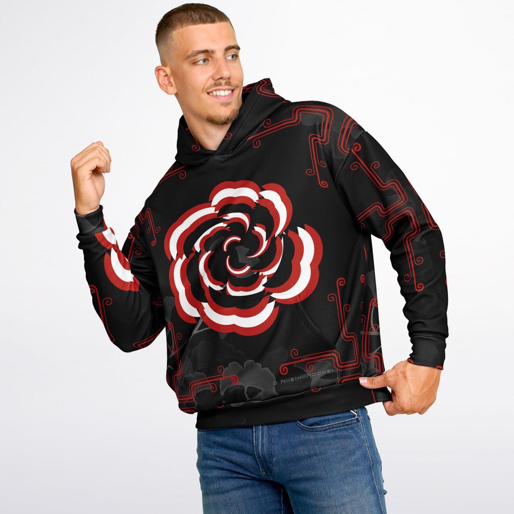 $NiieihiiNookeii Rose Heavyweight Oversized Hoodie - AOP