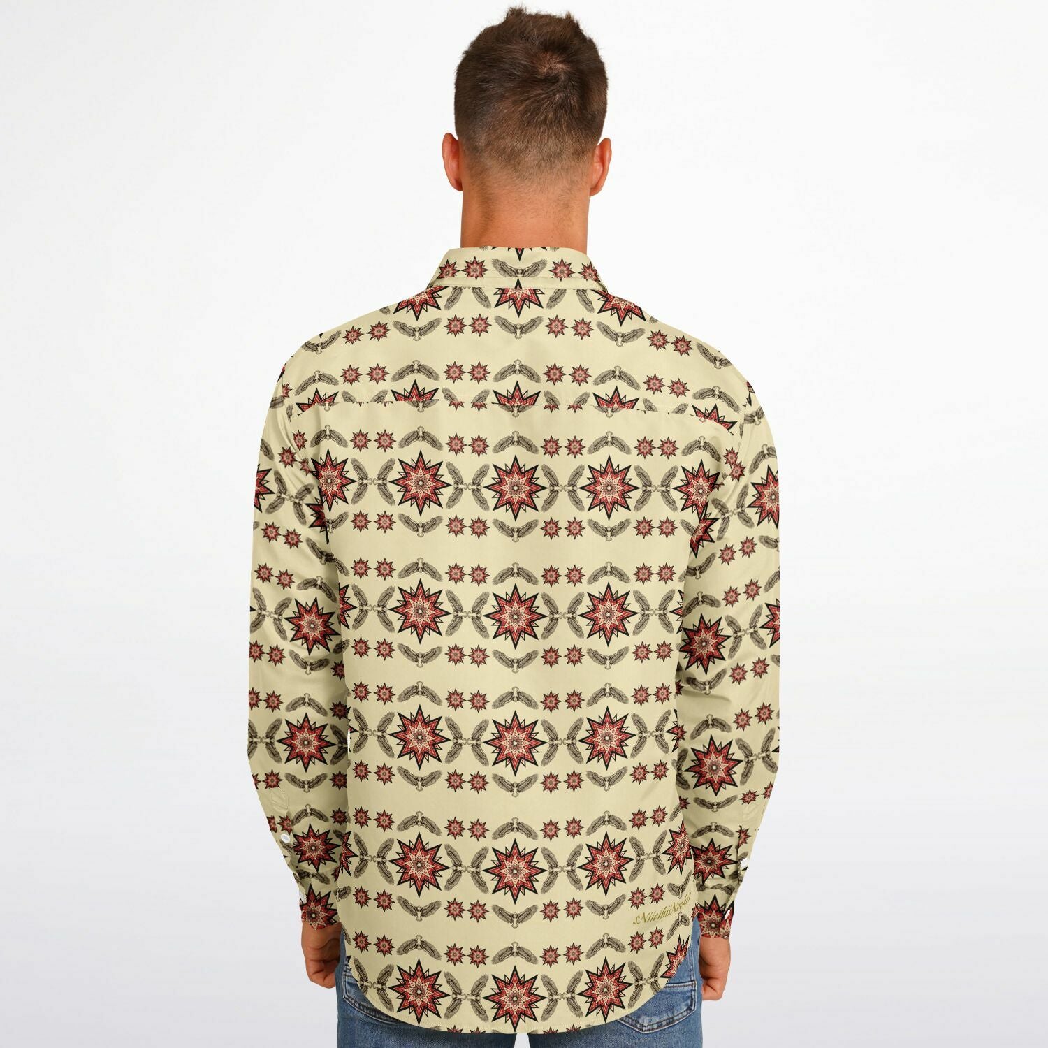 $NiieihiiNookei Long Sleeve Button Down Shirt - AOP