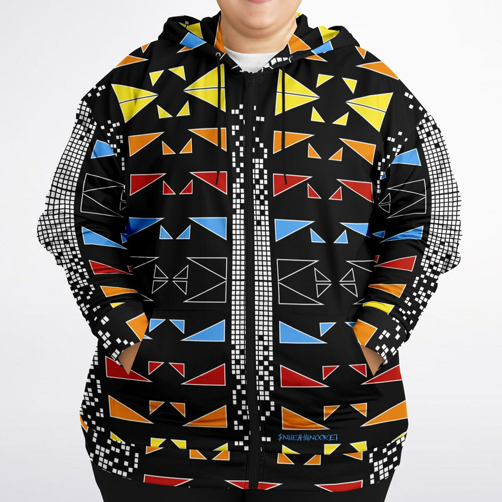 $NiieihiiNookei Fashion Plus-size Ziphoodie - AOP