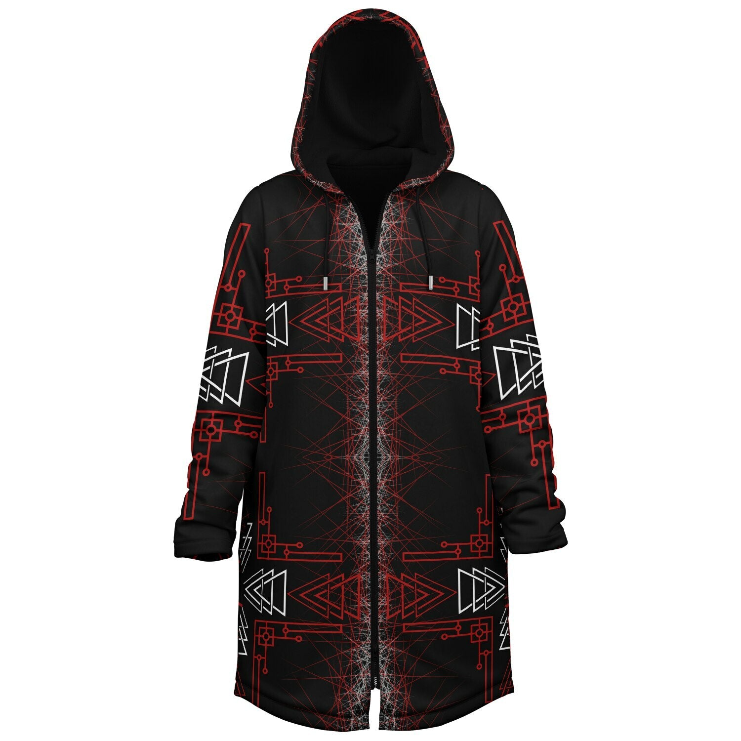 $NiieihiiNookei Microfleece Lined Zipper Cloak - AOP