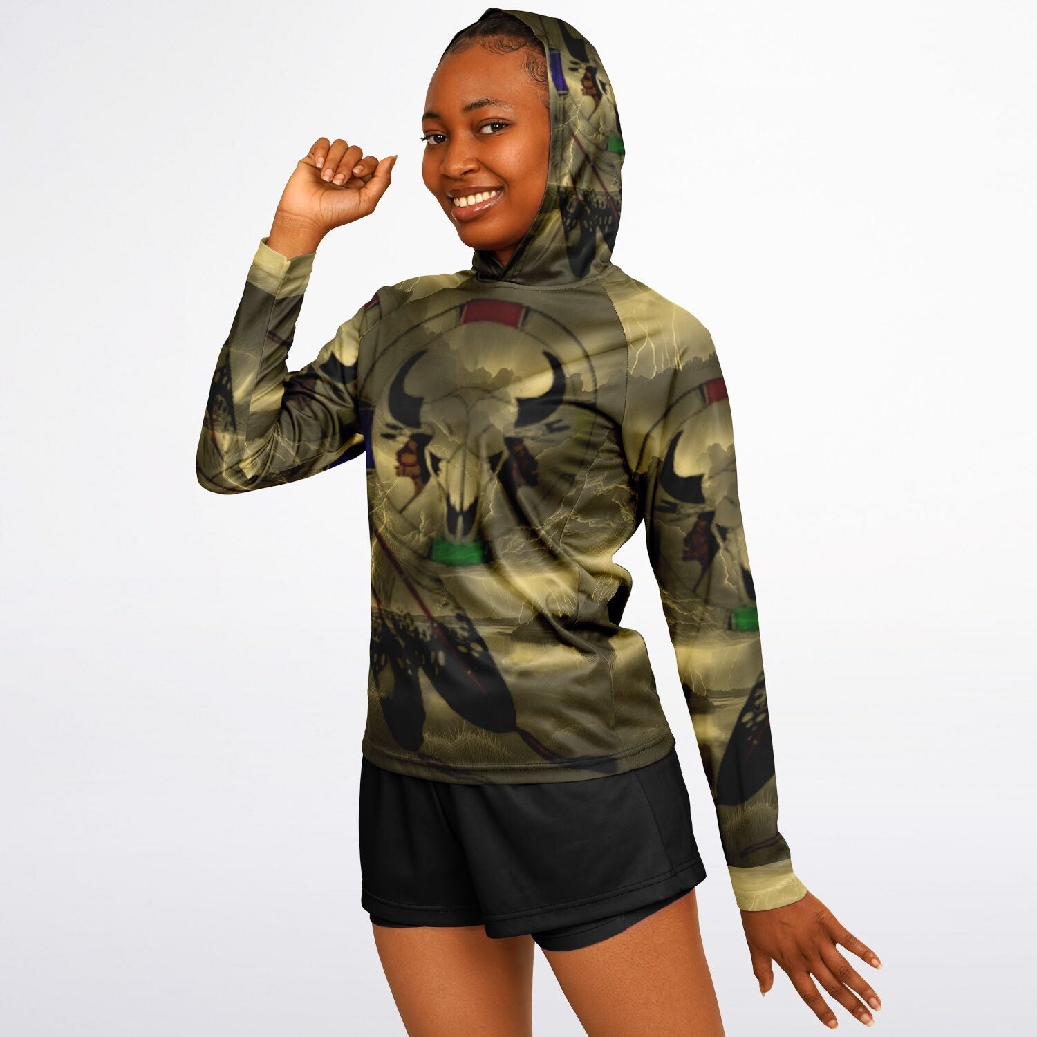 $NiieihiiNookei  Hooded Performance Shirt - AOP