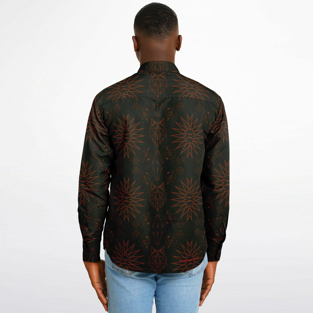 $NiieihiiNookei Long Sleeve Button Down Shirt - AOP