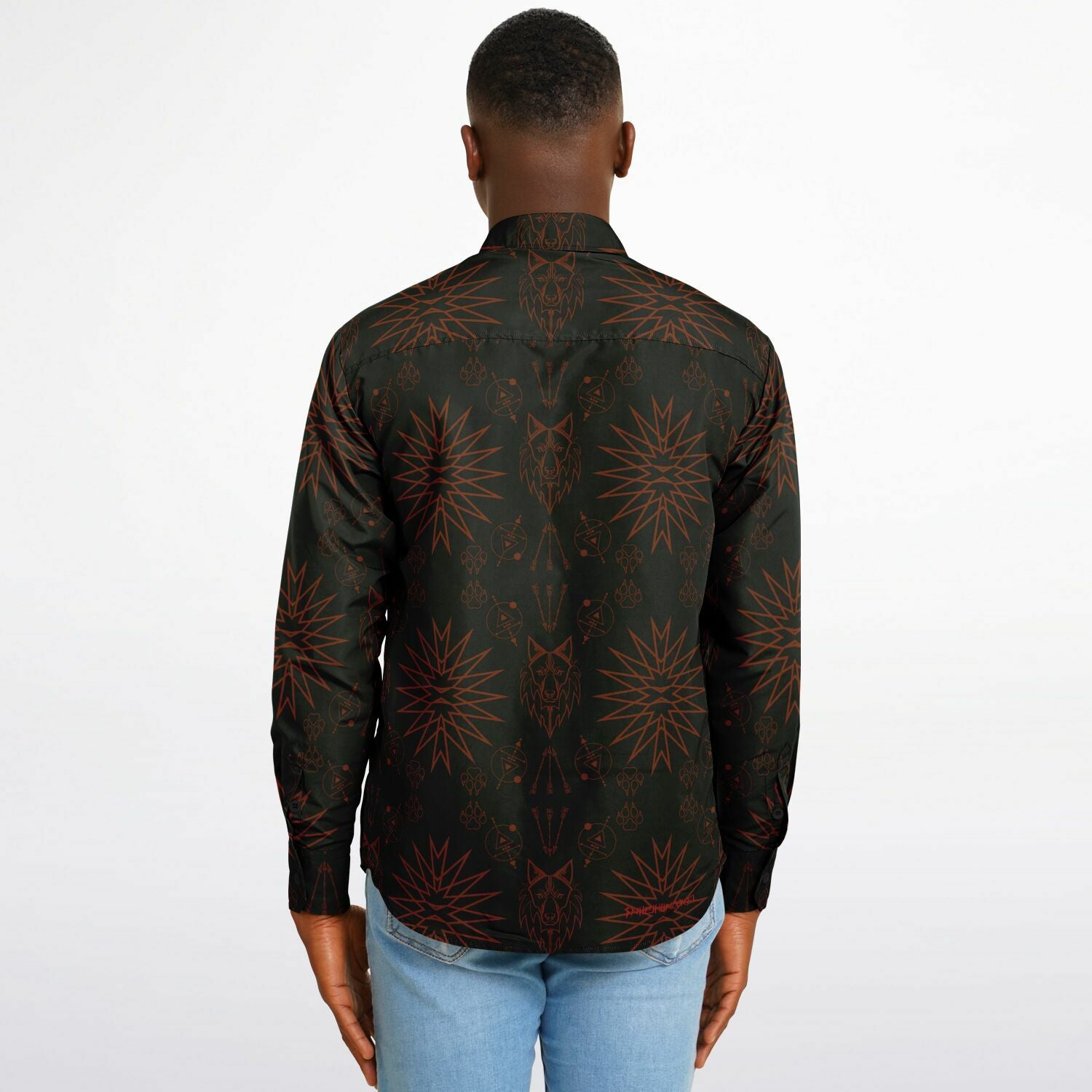 $NiieihiiNookei Long Sleeve Button Down Shirt - AOP