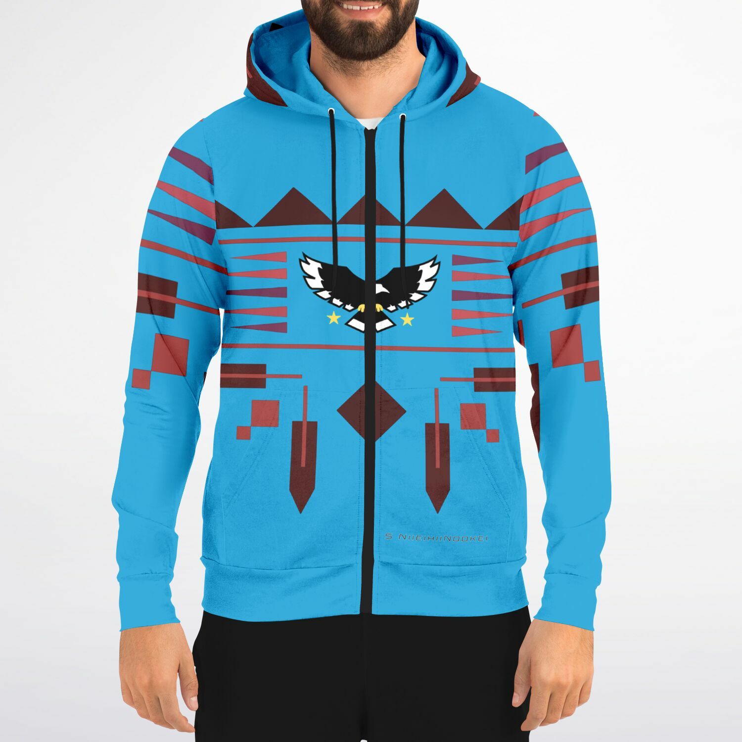 $NiieihiiNookei Athletic Zip-Up Hoodie - AOP