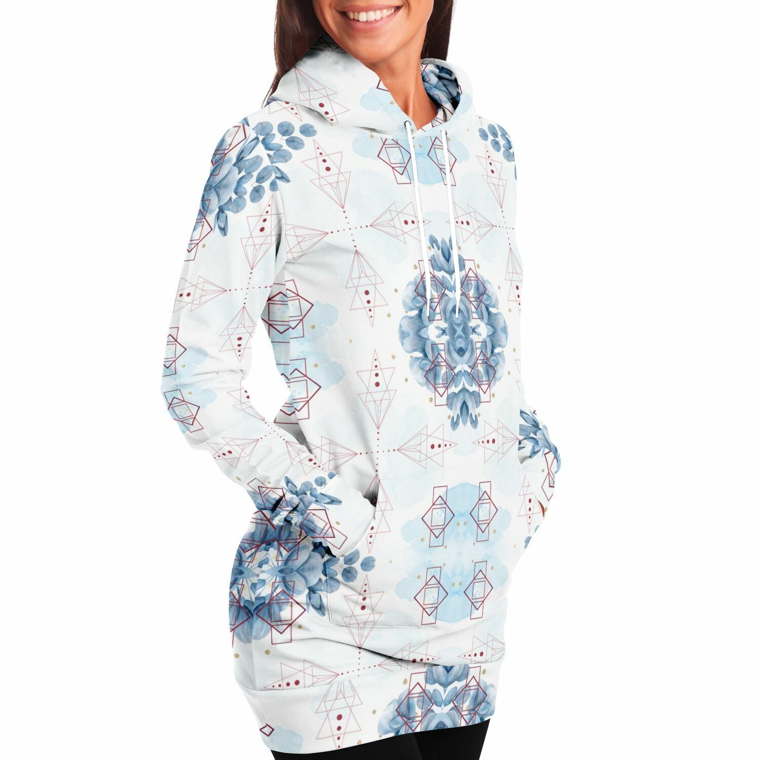 $NiieihiiNookei Fashion Longline Hoodie - AOP