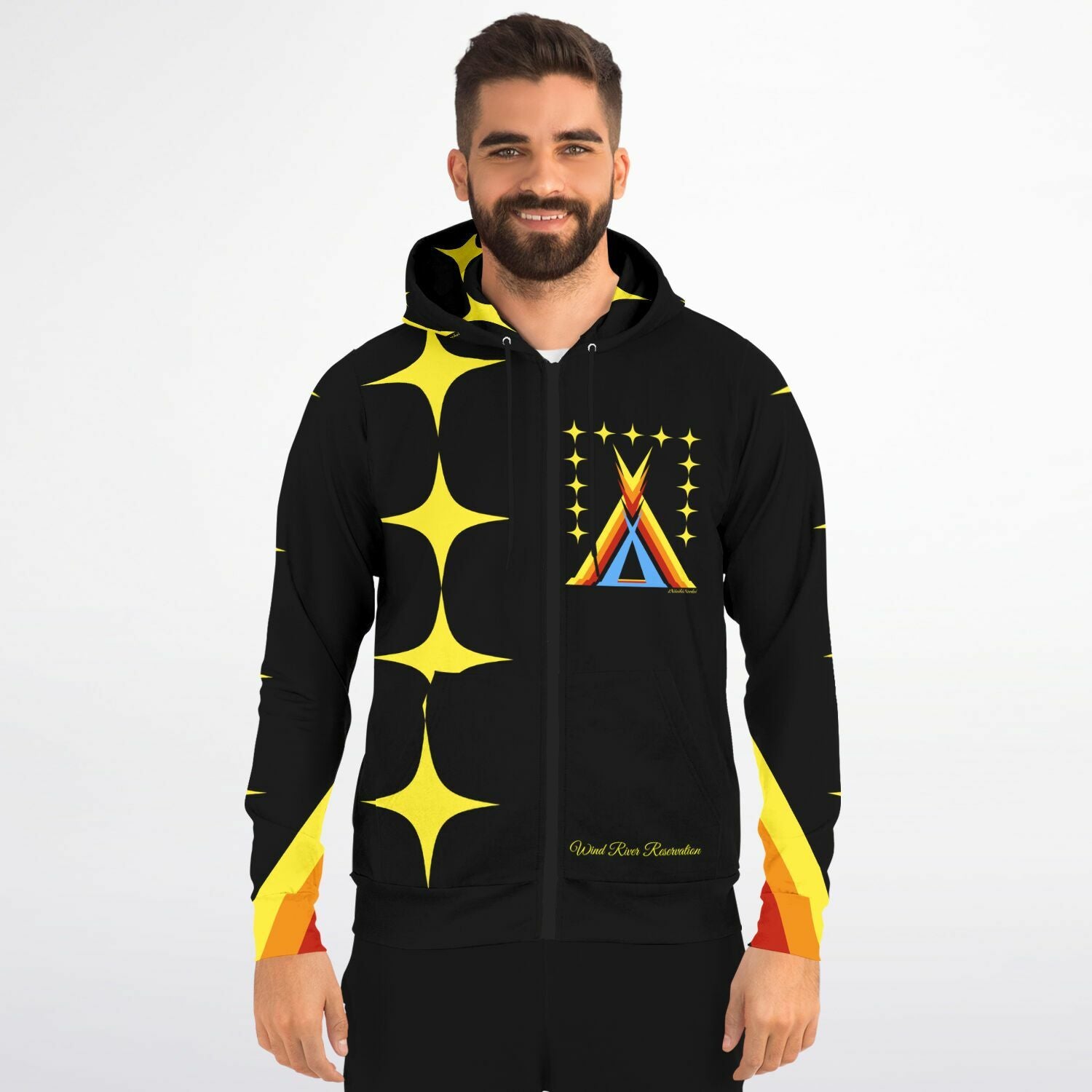 Wind River Reservation Design by $NiieihiiNookei Zip-Up Hoodie - AOP copy