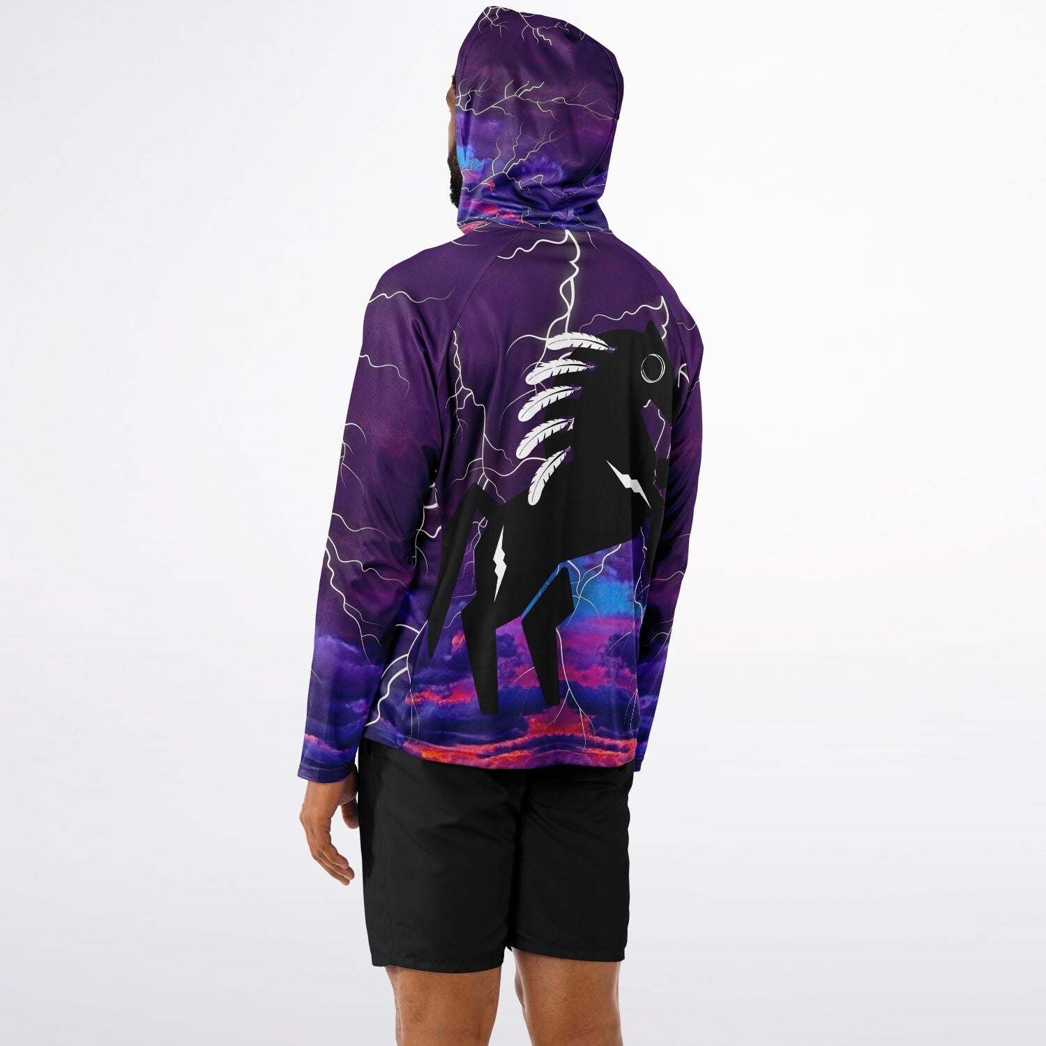 $NiieihiiNookei Men's Long Sleeve Hooded Performance Shirt - AOP