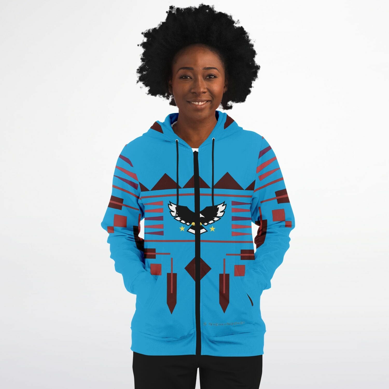 $NiieihiiNookei Athletic Zip-Up Hoodie - AOP