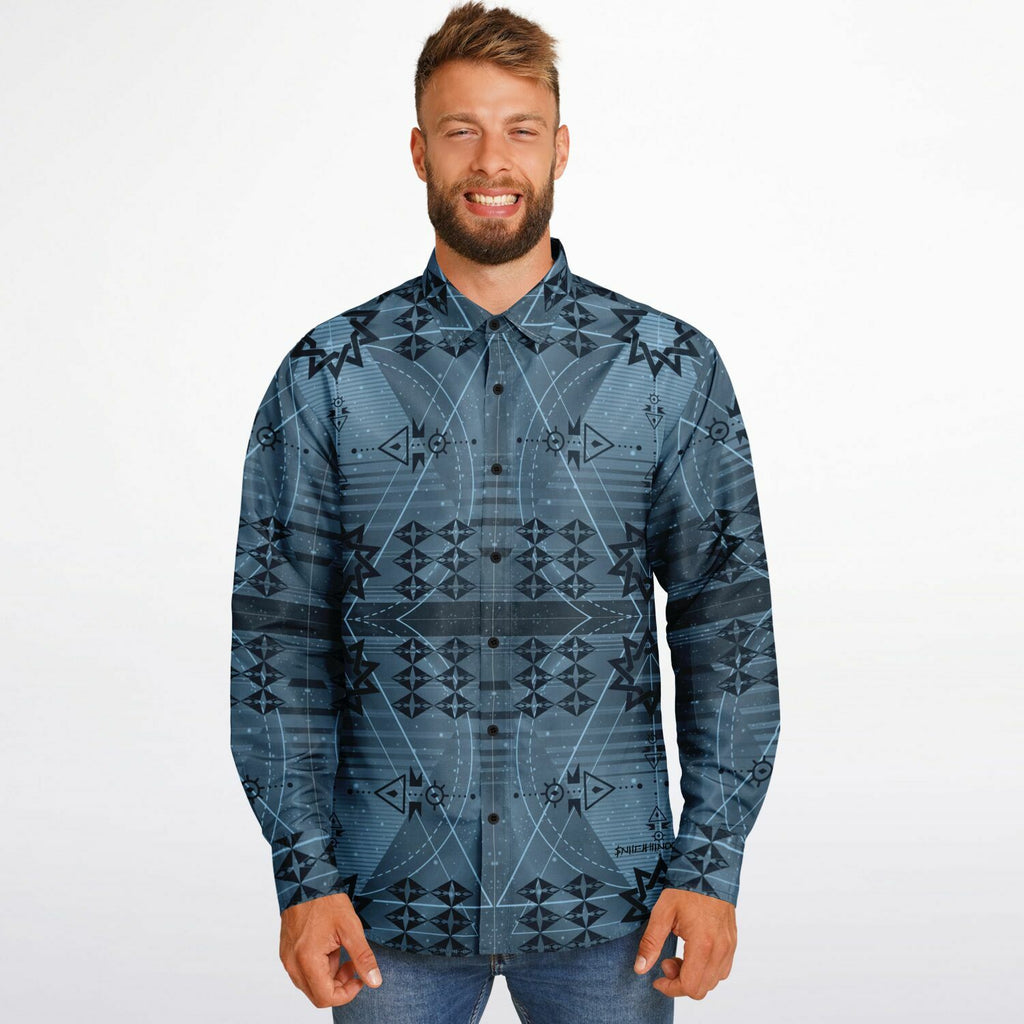 $NiieihiiNookei Long Sleeve Button Down Shirt - AOP