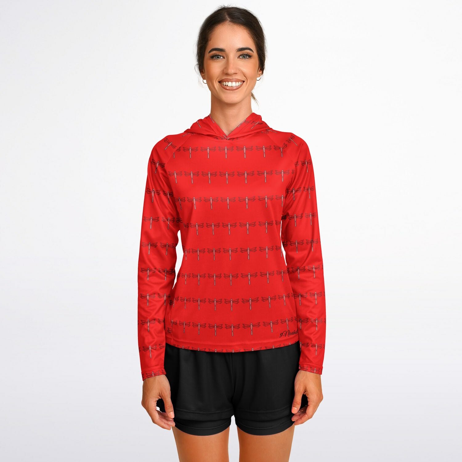$NiieihiiNookei Women's Long Sleeve Hooded Performance Shirt - AOP