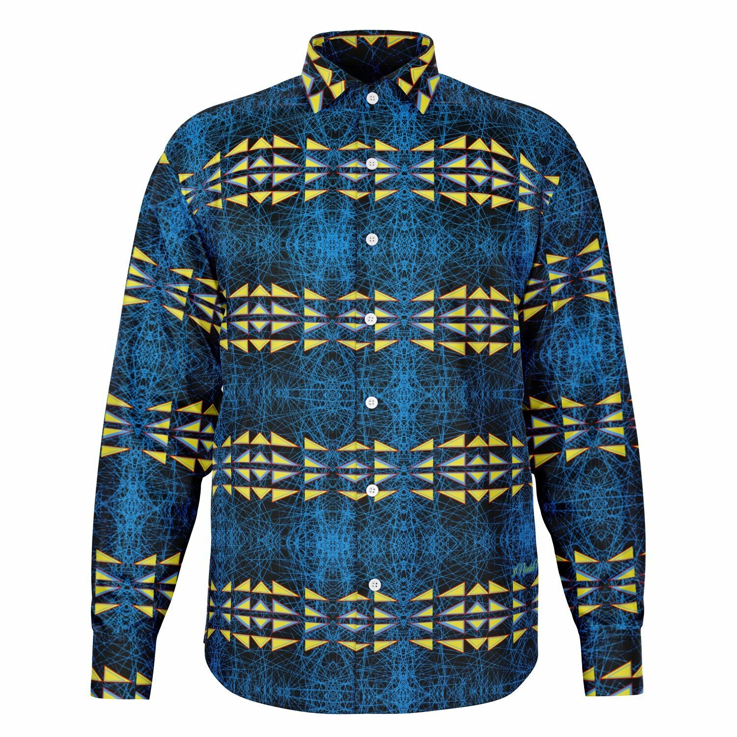 $NiieihiiNookei Long Sleeve Button Down Shirt - AOP
