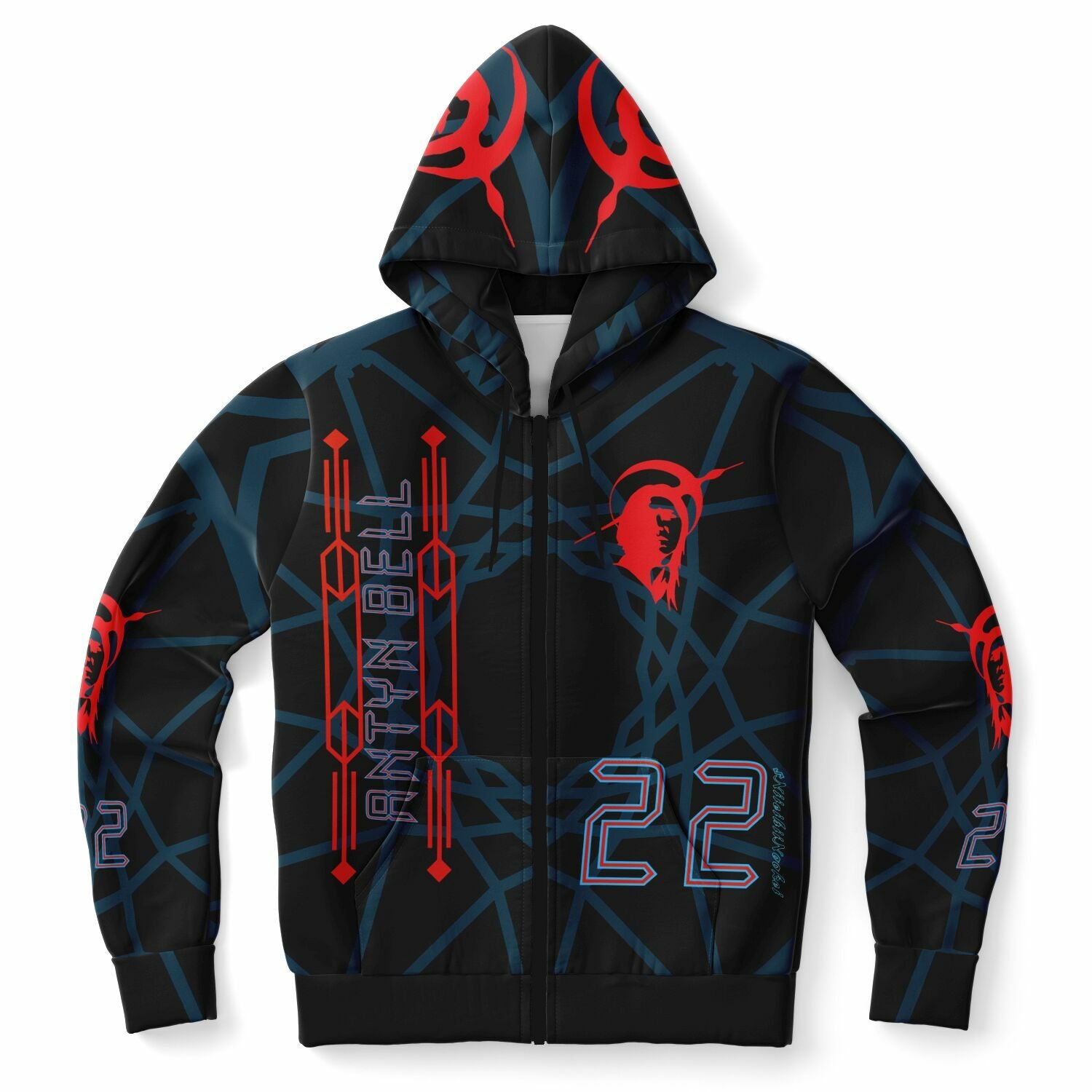$NiieihiiNookei Athletic Zip-Up Hoodie - AOP
