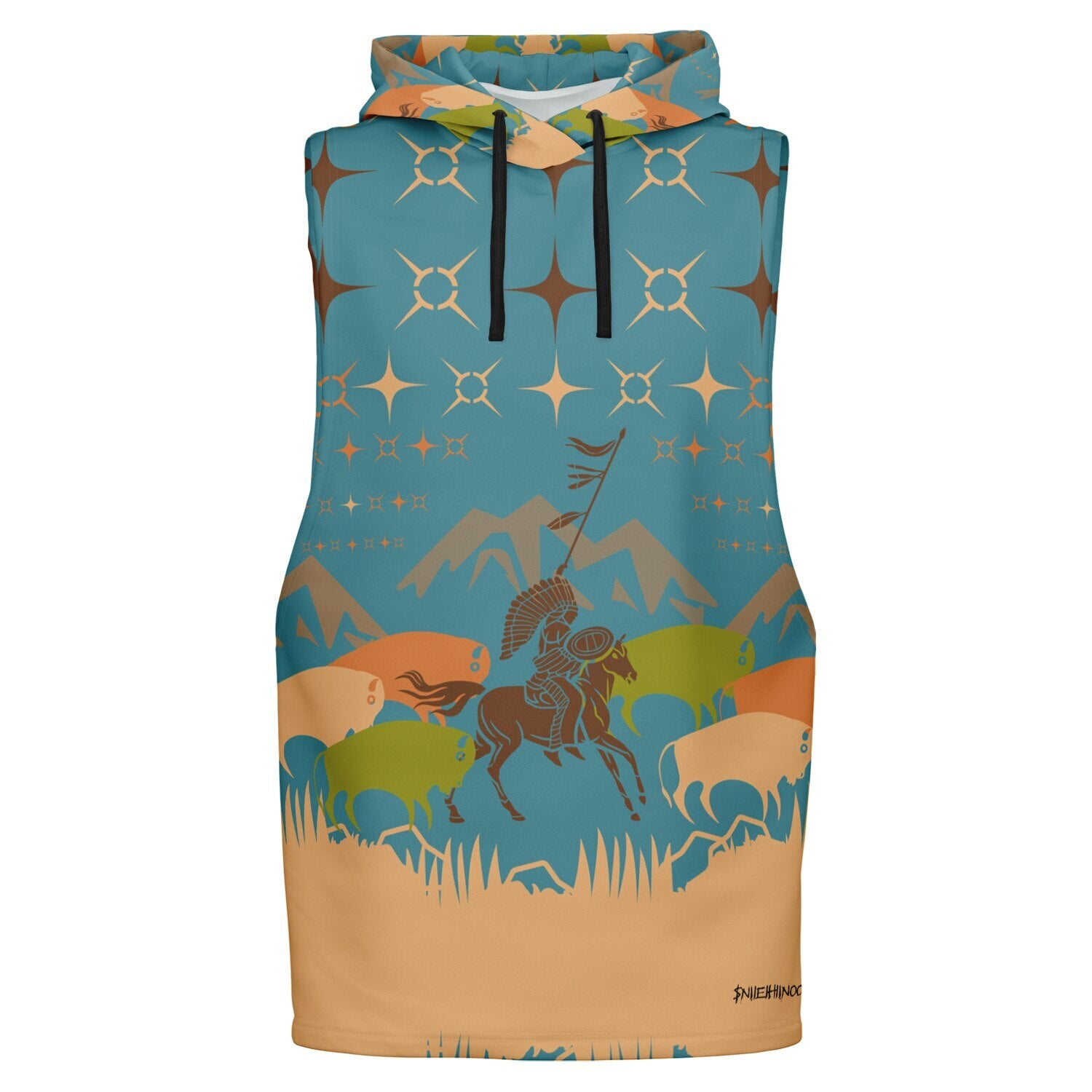 $NiieihiiNookei Athletic Drop Armhole Hoodie - AOP