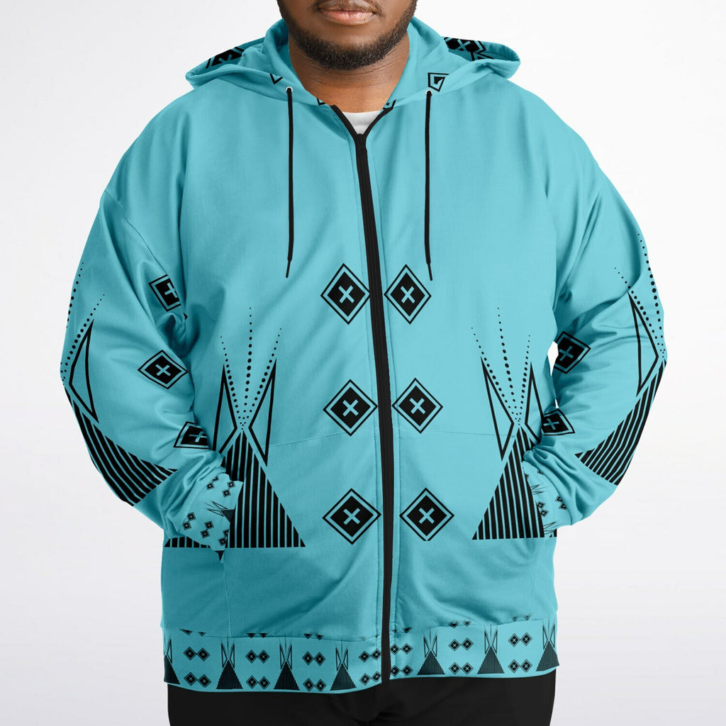 $NiieihiiNookei Fashion Plus-size Ziphoodie - AOP