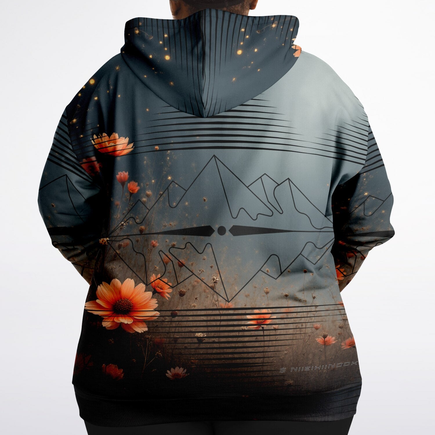 $NiieihiiNookei  Plus-size Ziphoodie - AOP