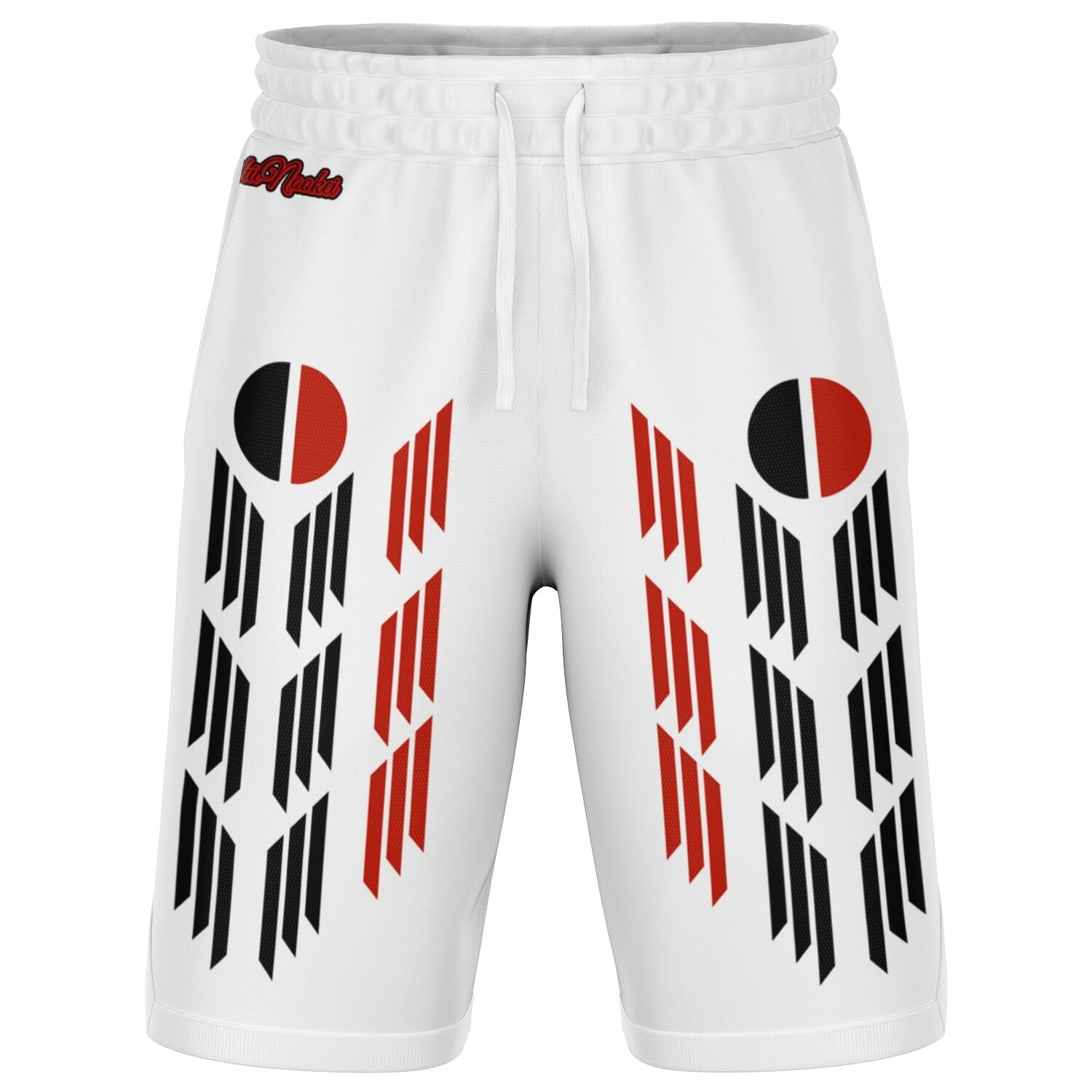 $NiieihiiNookei Arapaho Flag Design Basketball Short Rib - AOP