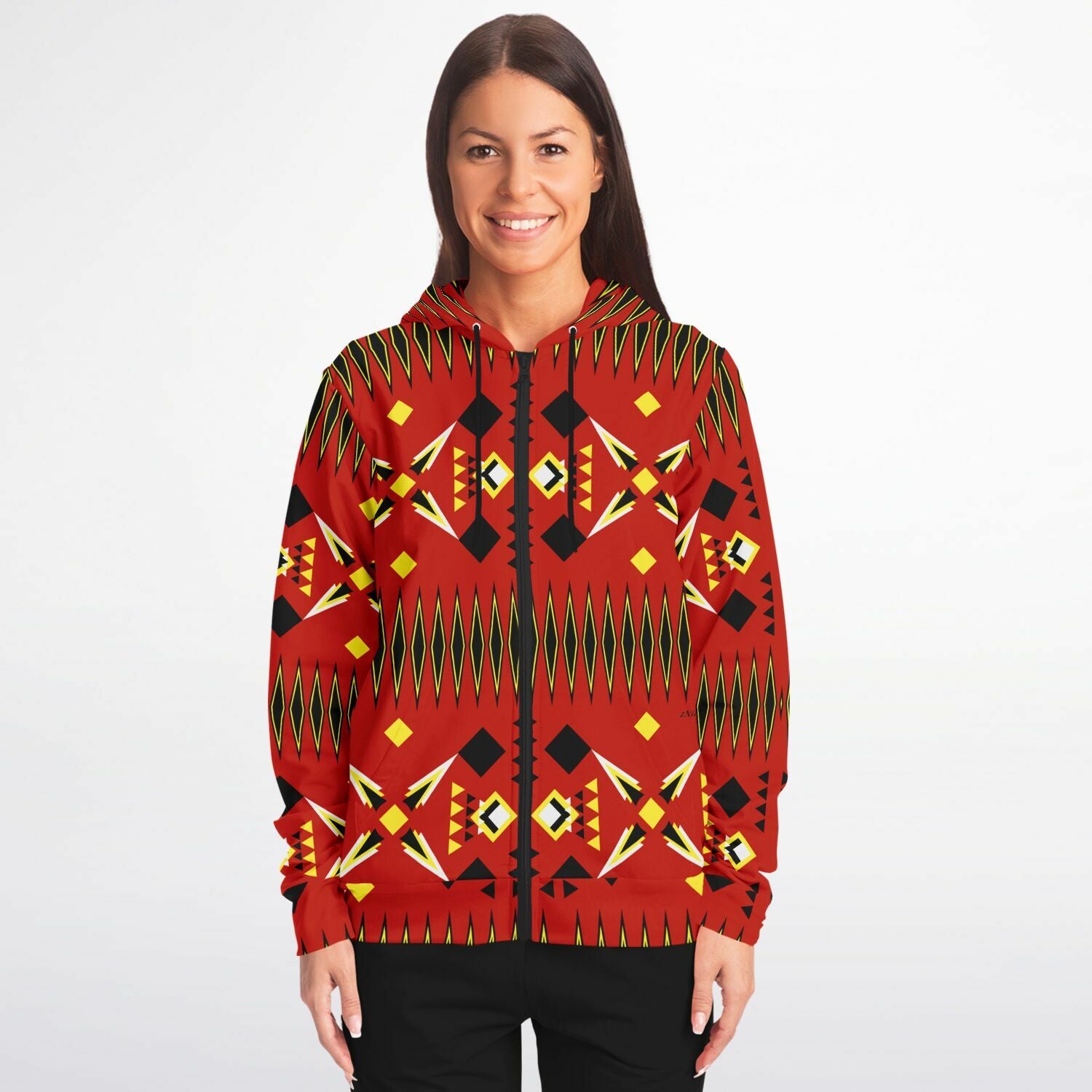$NiieihiiNookei Athletic Zip-Up Hoodie - AOP
