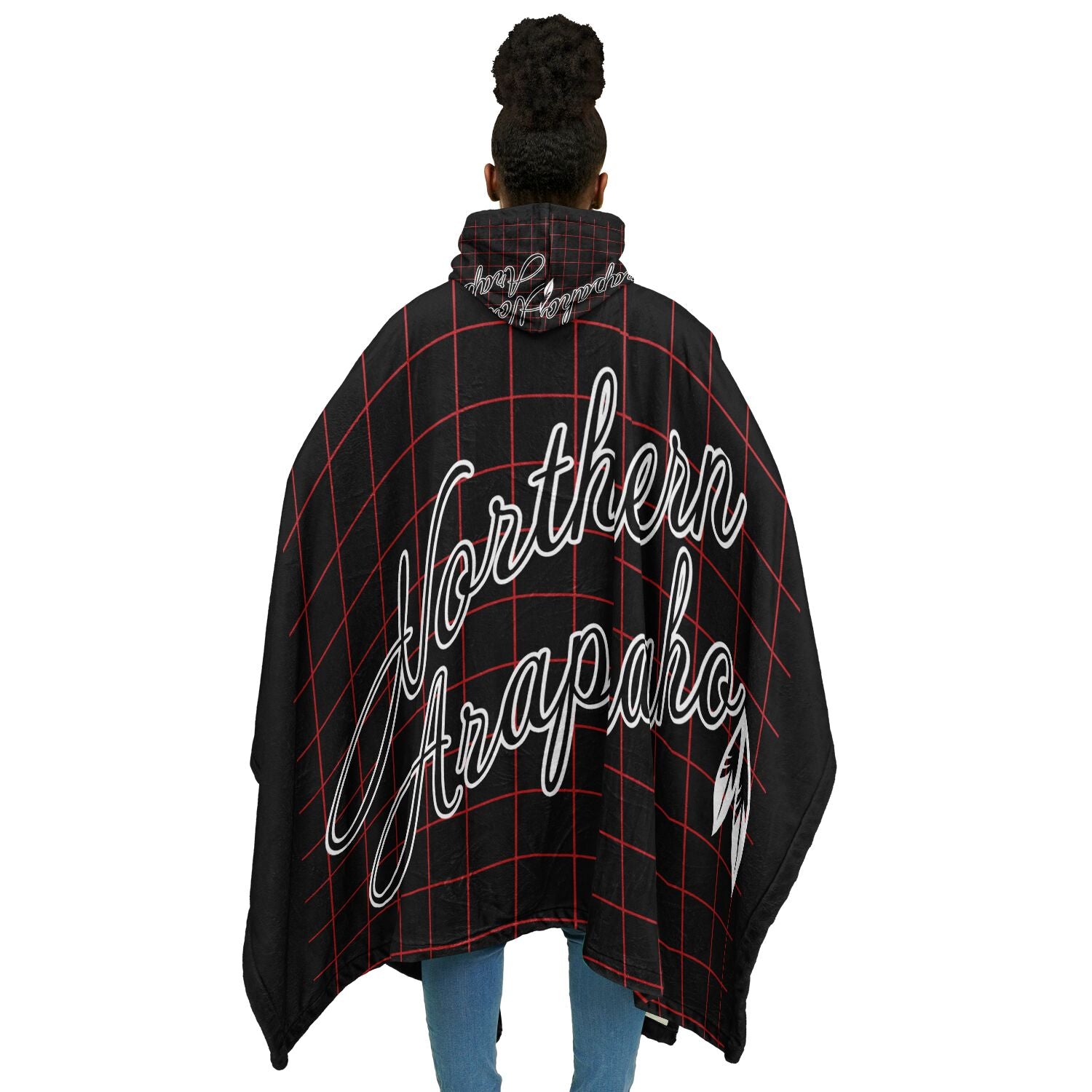 $NiieihiiNookei Northern Arapaho Flannel Blanket Poncho - AOP