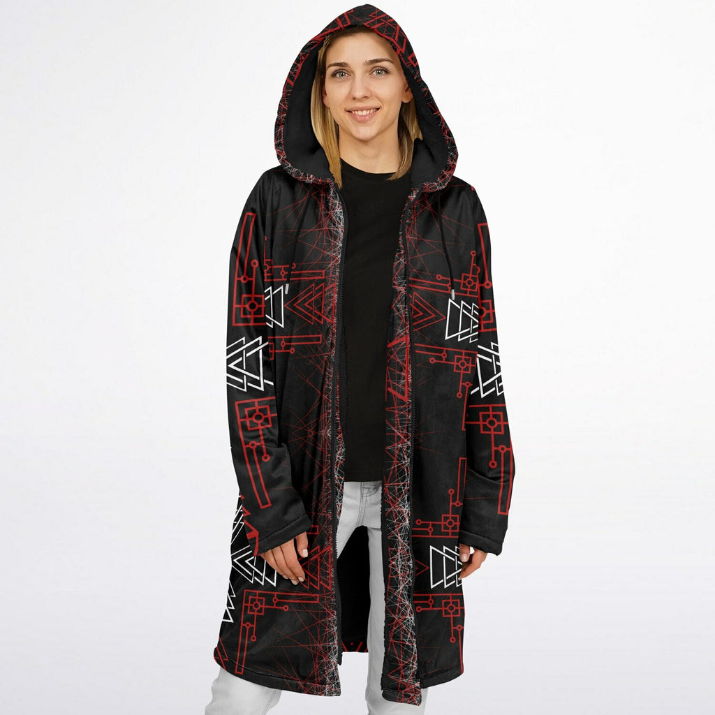 $NiieihiiNookei Microfleece Lined Zipper Cloak - AOP